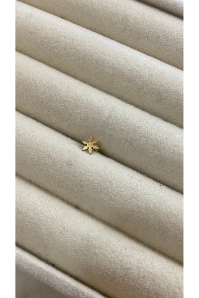 SELUVİA Papatya Model Çelik Gold Renk Minimal Tragus Earcuff Kadın Çiçek Küpe