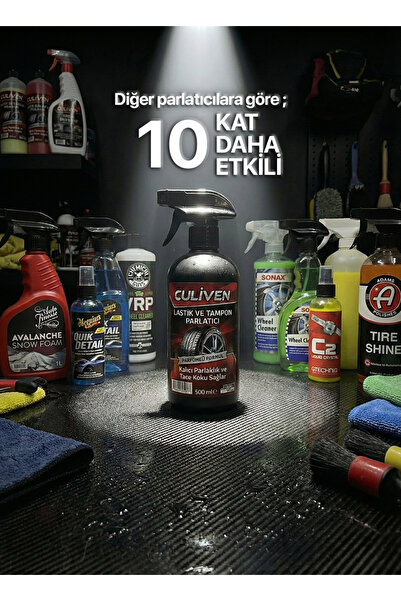 CULİVEN Lastik Parlatıcı Sprey Tampon Torpido Parlatıcı Koruyucu Yüksek Parlaklık 500ml