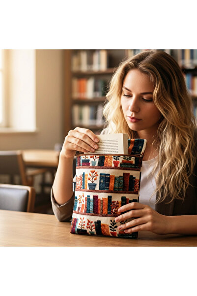 woodycord Handmade Book and Tablet Case 3D Library Patterned (21X27 cm)