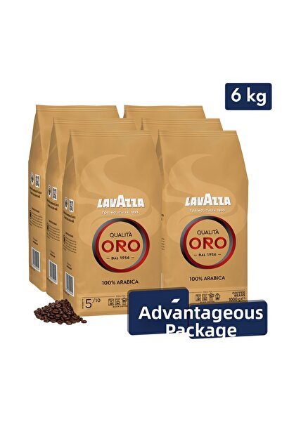 LavAzza قهوة كواليتا أورو 100% أرابيكا 1 كجم |   حزمة مميزة من 6 قطع