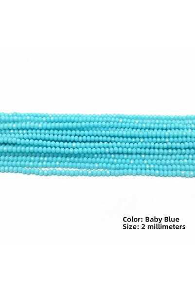 Ralp Moda Mărgele din sticlă de cristal de 2 mm, 10 șiraguri