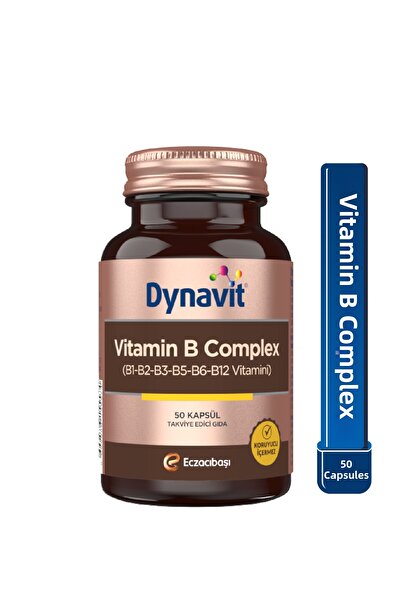 Dynavit فيتامين ب المركب 50 كبسولة - الطاقة - مركب ب (فيتامينات ب1، ب2، ب3، ب5، ب6، ب12)