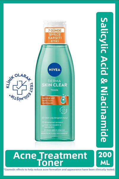 NIVEA Derma Skin Clear Facial Cleansing Gel and Moisturizing Tonic - 150ml and 200ml, Oily Skin