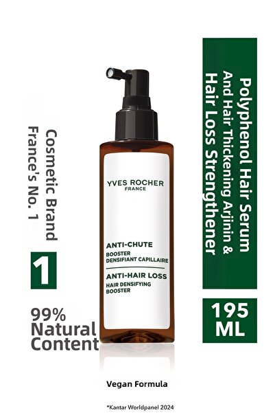 Yves Rocher Thickener Arginine Polyphenol Hair Serum-Anti-Hair Loss/Anti-Chute-Vegan-195Ml