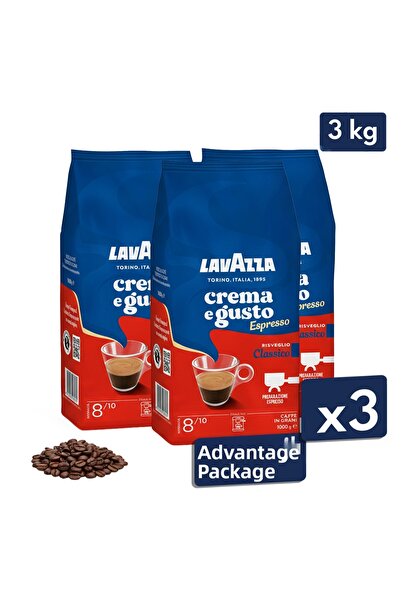 LavAzza كريما إي غوستو كلاسيكو قهوة إسبريسو مطحونة 1 كجم |   حزمة مميزة من 3 قطع