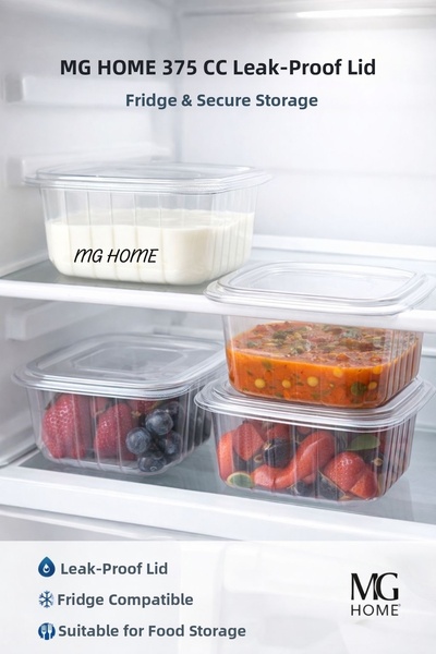 VENON ⭐   10 قطع ⭐ وعاء تخزين شفاف للثلاجة سعة 375 سم مكعب مانع للتسرب لتنظيم...