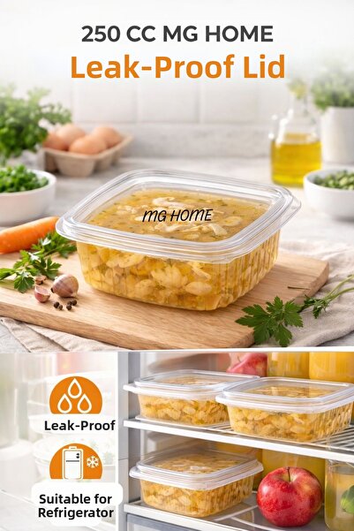 VENON ⭐   100 Pieces ⭐ 250 Cc Leakproof Container Transparent Refrigerator St...