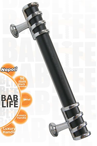 bablife Napoli 96mm Black-Chrome Metal Luxury Drawer Cabinet Furniture Handles with All Color Options