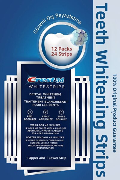 CREST شرائط تبييض الأسنان ثلاثية الأبعاد، 12 عبوة (24 شريط)
