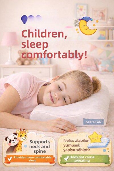 Auracar Ορθοπεδικό μαξιλάρι Visco για παιδιά Εργονομικό μαξιλάρι ύπνου με στή...