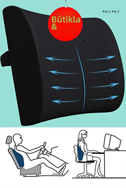 Viscomina Μαξιλάρι μέσης Στήριγμα πλάτης Visco Auto Seat Cushion Μαξιλάρι καθ...