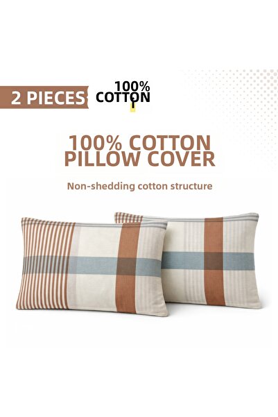 Niks Home 100% Cotton Cover Pillow Case (50X70Cm) 2 Pieces