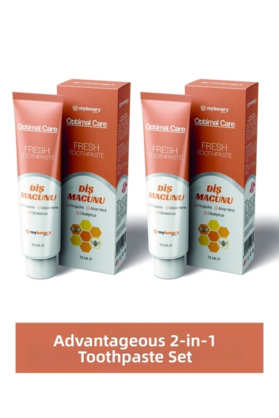 mybinary معجون أسنان أوبتيمال كير خالٍ من الفلورايد مع الصبار والعكبر 4 × 75 مل