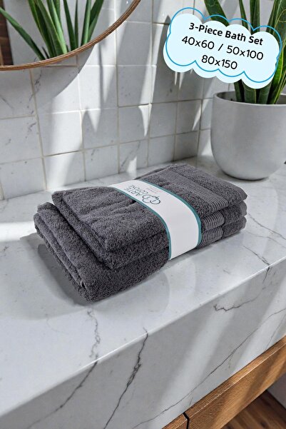 Arte Cotone Елитен комплект от 3 кърпи за баня | Кърпа за ръце, лице и тяло