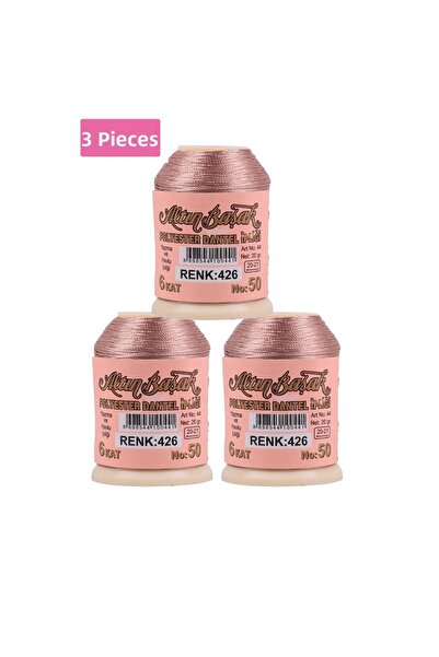 BOL ÇEŞİT BURADA 3 bucăți ață de broderie și dantelă Auriculă 20 gr - Nr.: 426