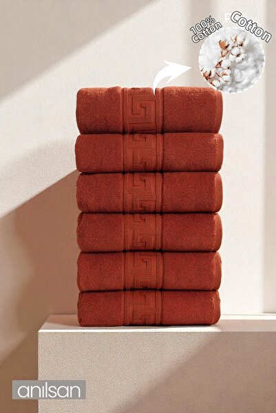 Anılsan Set de 6 prosoape grecești - 50x90 cm, 225 gr, bumbac 100% , prosoape pentru spa și hotel, pentru utilizare zilnică