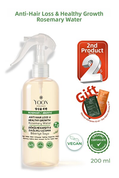 YOON ماء العناية بالشعر المضاد لتساقط الشعر، صحي وسريع المساعدة في نمو الشعر مع 7 إكليل الجبل النشط 200 مل