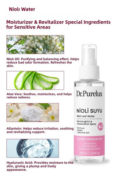 Dr.Purelux Nioli Suyu – Intimate Genital Odor Preventive-Purifying+Soothing+Hyaluronic Acid & Collagen Tonic Mist