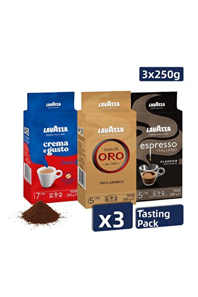 LavAzza كواليتا أورو + كريمة وطعم + قهوة إسبرسو كلاسيكية إيطالية (250 جرام) 3...
