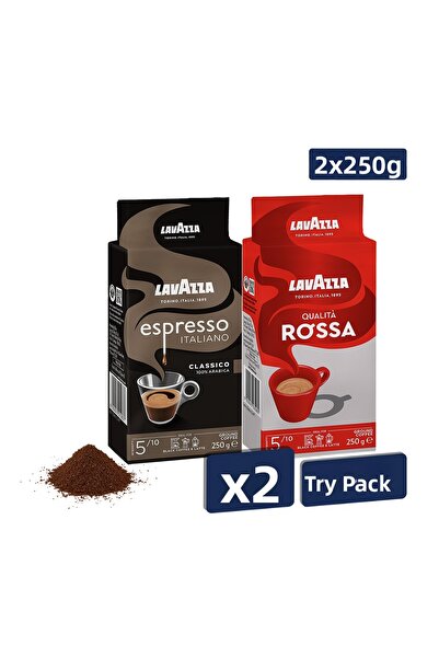 LavAzza إسبرسو كلاسيكو إيطاليانو + قهوة مفلترة روسا فاخرة (250 جرام) عبوتين