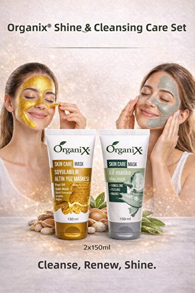 Organix مجموعة العناية بالتألق والتنقية – قناع الوجه الذهبي القابل للتقشير + ...