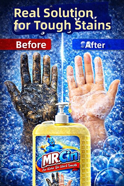 DERMASTUDİO Mr.Cin Industrial Grade Worker Soap 5 Liters with Pump, Oil Dirt Grease Cleaner, Economical Size