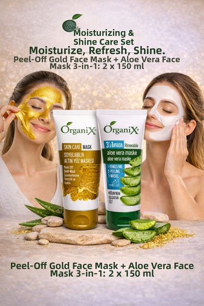 Organix مجموعة العناية بالرطوبة والإشراق |   قناع الوجه الذهبي القابل للتقشير...