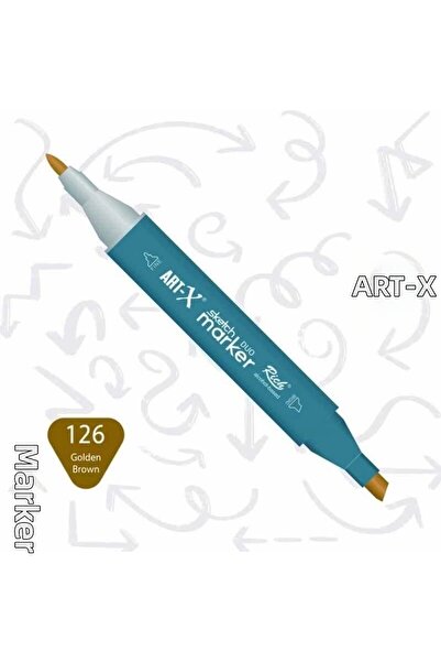 Art Tone قلم تحديد سوبرتريند سكيتش ماركر ديو ذو طرفين 126 بني ذهبي