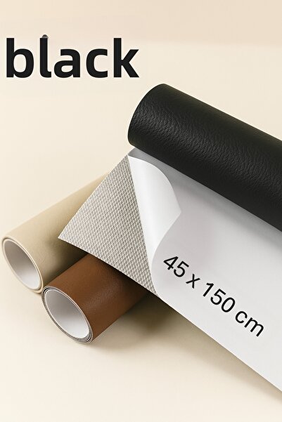 SERDAX جلد صناعي فائق الالتصاق - أسود 45x150 سم