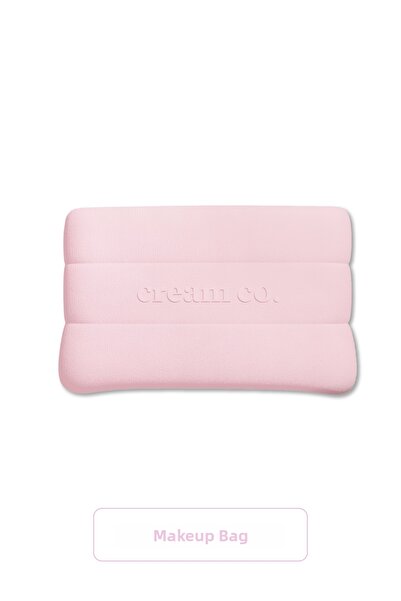 Cream Co. حقيبة مكياج |   حقيبة سفر قماشية محمولة بسحاب |   حقيبة مكياج مضيئة |   حقيبة وردية