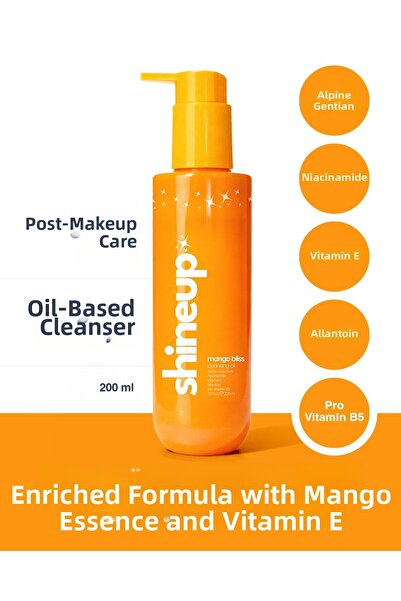 shineup منظف ​​مانجو بليس ذو أساس زيتي 200 مل |   مزيل مكياج، زيت تنظيف لطيف ...
