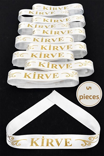 ZEYMERADE White Gold Kirve Arm Ribbon, 5 Pieces Arm Bracelet Band, Circumcision, Henna Night, Groomsmen, Wedding, Bride