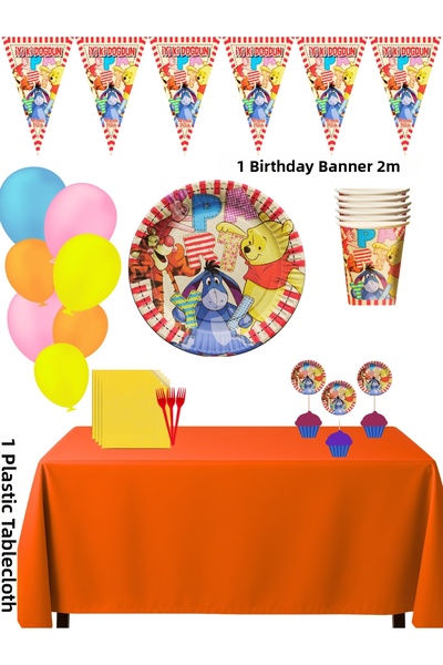 HAPPYLOOPPARTY Set de decorațiuni pentru petrecerea de aniversare Winnie The ...