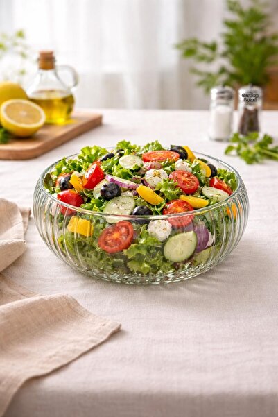 Noah Exclusive 26 cm Large Size Concept Handmade Glass Salad Bowl