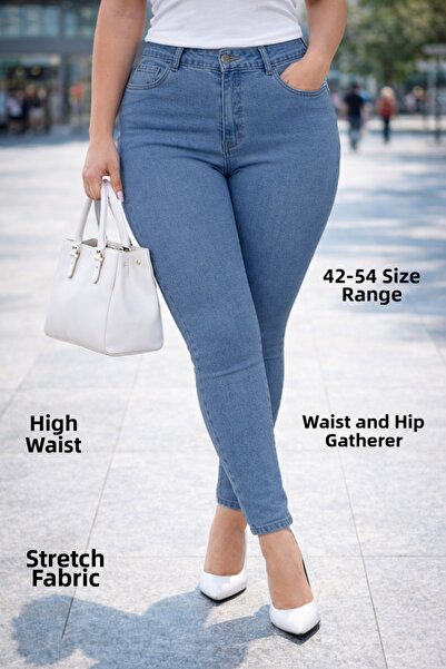CEDY DENIM Slim Fit Jeans Plus Size High Waist Slim Fit Stretchy Denim Pants C597
