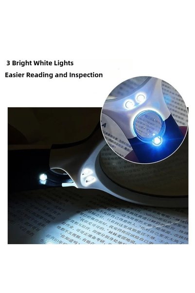 MBL 6902Ab Portable 3 Led Lighted 2 Lens Handheld Magnifier 45X22Mm 3X75Mm