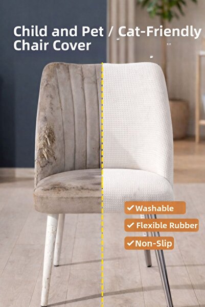 coverbox Oval Chair Cover Large Oval Stretch Fabric Washable Stretch Elastic Chair Cover Mink Color