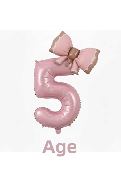ÇITIPITISTORE بالون فويل على شكل فيونكة برقمين باللون الوردي