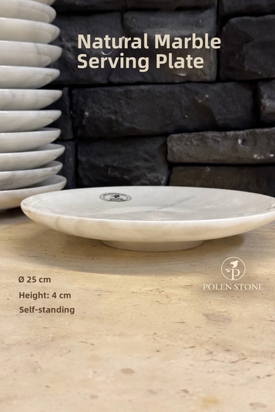Polen Stone Natural Marble Presentation Plate Self-Standing 25 cm