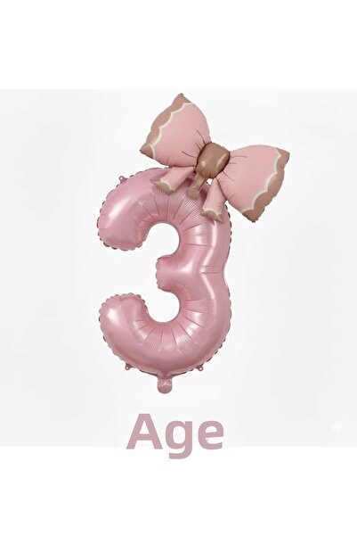 ÇITIPITISTORE ροζ χρώμα, μπαλόνι αλουμινόχαρτο με φιόγκο αριθμός 2