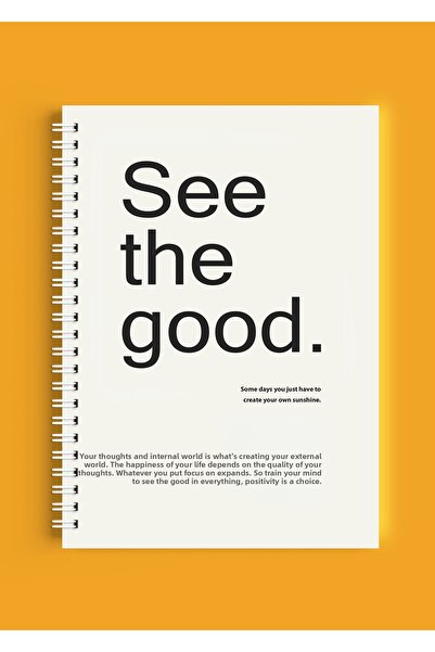 ARTHOUSECOLLECTIVE A4 Spiral Notebook - Unlined School Notebook - 80 Sheets / 160 Pages - See the Good