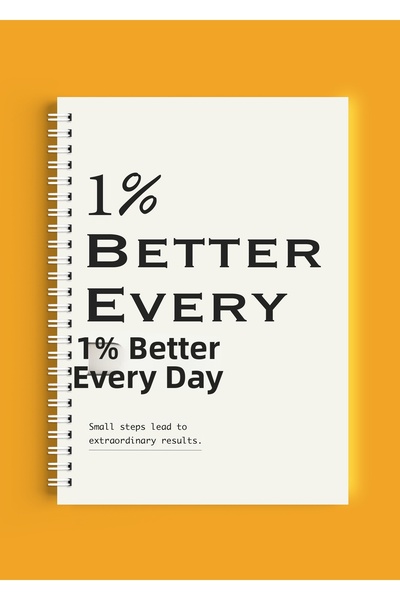 ARTHOUSECOLLECTIVE Blocnotes A4 cu spirală - Caiet de școală fără linii - 80 de coli / 160 de pagini - 1% mai bun în fiecare zi