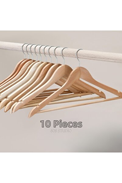 808 Studio Natural Wooden Hangers 10 Pieces – Clothes & Shirt Hangers