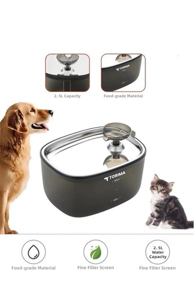 Epilons نافورة مياه أوتوماتيكية للقطط والكلاب مع فلتر، نافورة مياه فائقة الهد...