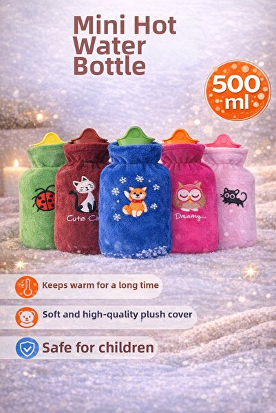 KÜÇÜK EW كيس ماء ساخن قطيفة ثيرموفور| ملون صغير 600 مل