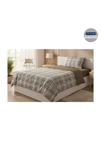 ayçiçek home Single Bedding Set 100/200 Non-Elastic Fitted Sheet Quilt 140/210 Custom Size