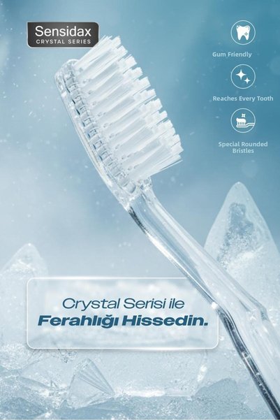 SENSİDAX Crystal Series-Toothbrush- Medium Hard Bristles for Sensitive Gums and Teeth-Medium-With Protective Cover