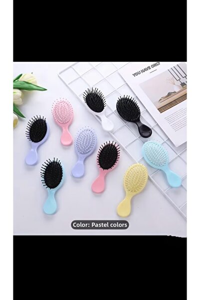 Çağla Accessories مشط وسادة ماكارون صغير بألوان الباستيل - مناسب للسفر (لون ع...