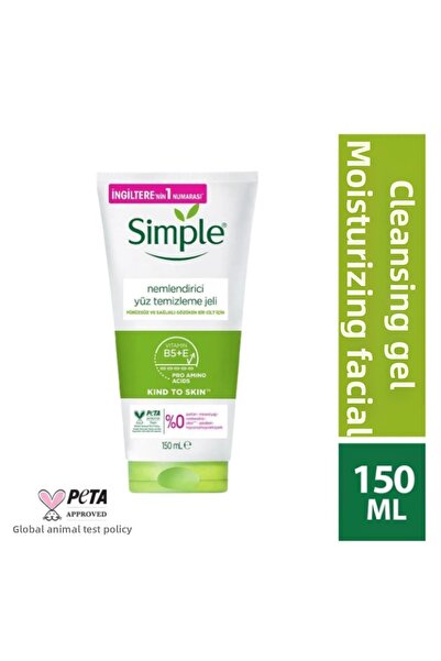 Simple Kind To Skin Moisturizing Facial Cleansing Gel Vitamin B5 E Smooth and Healthy Skin 150 ml