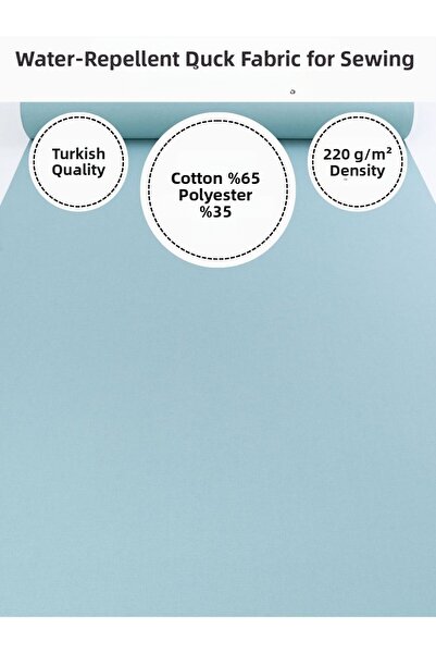 FabricMarket Water Repellent Duck Fabric |   220 G/M² |   65% Cotton 35% Polyester |   180 cm Width |   Durable Fabric for Sewing